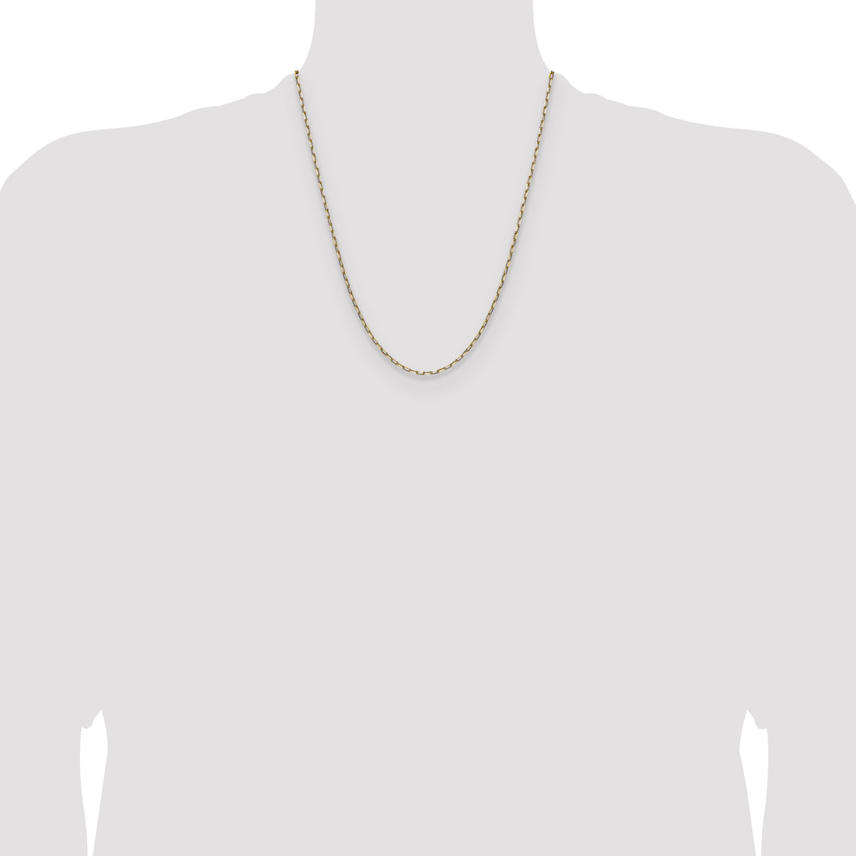 Gold (14K) Solid Beveled Paperclip Link Chain - 14k Yellow Gold / 22 in / 2.1 mm