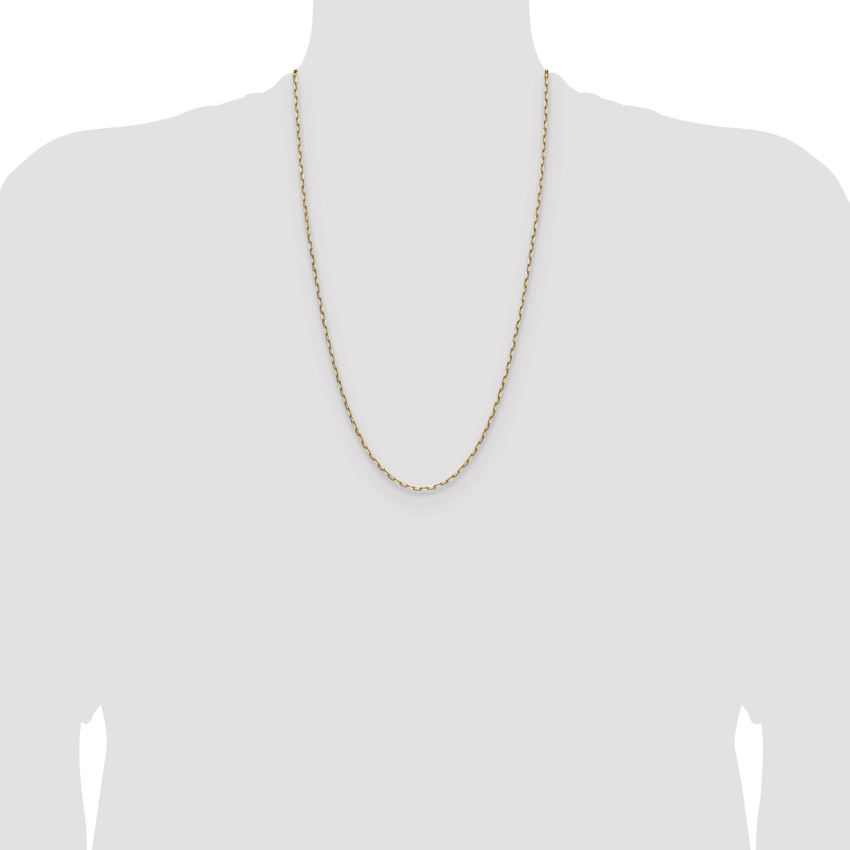 Gold (14K) Solid Beveled Paperclip Link Chain - 14k Yellow Gold / 26 in / 2.1 mm