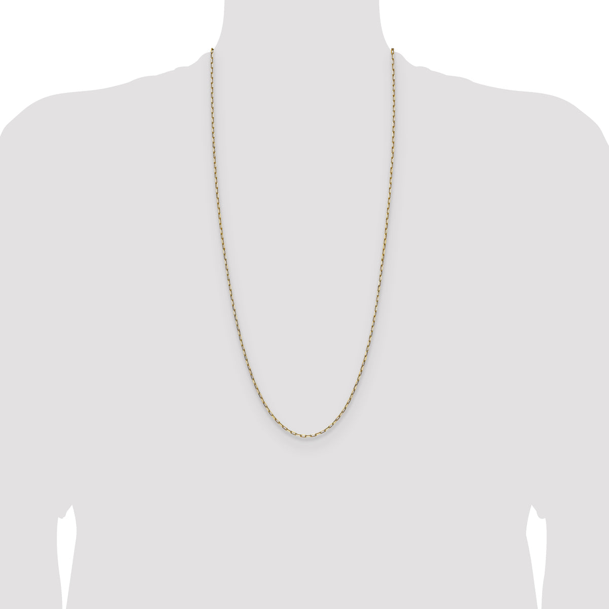 Gold (14K) Solid Beveled Paperclip Link Chain - 14k Yellow Gold / 30 in / 2.1 mm