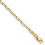 Gold (14K) Solid Beveled Paperclip Link Chain Bracelet - 14k Yellow Gold / 7 in / 2.1 mm