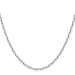 Gold (14K) Solid Beveled Paperclip Link Chain - 14k White Gold / 16 in / 2.1 mm