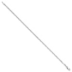 Gold (14K) Solid Beveled Paperclip Link Chain Bracelet - 14k White Gold / 7 in / 2.1 mm