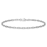 Gold (14K) Solid Beveled Paperclip Link Chain Bracelet - 14k White Gold / 7 in / 2.1 mm