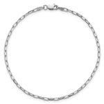 Gold (14K) Solid Beveled Paperclip Link Chain Bracelet - 14k White Gold / 7 in / 2.1 mm