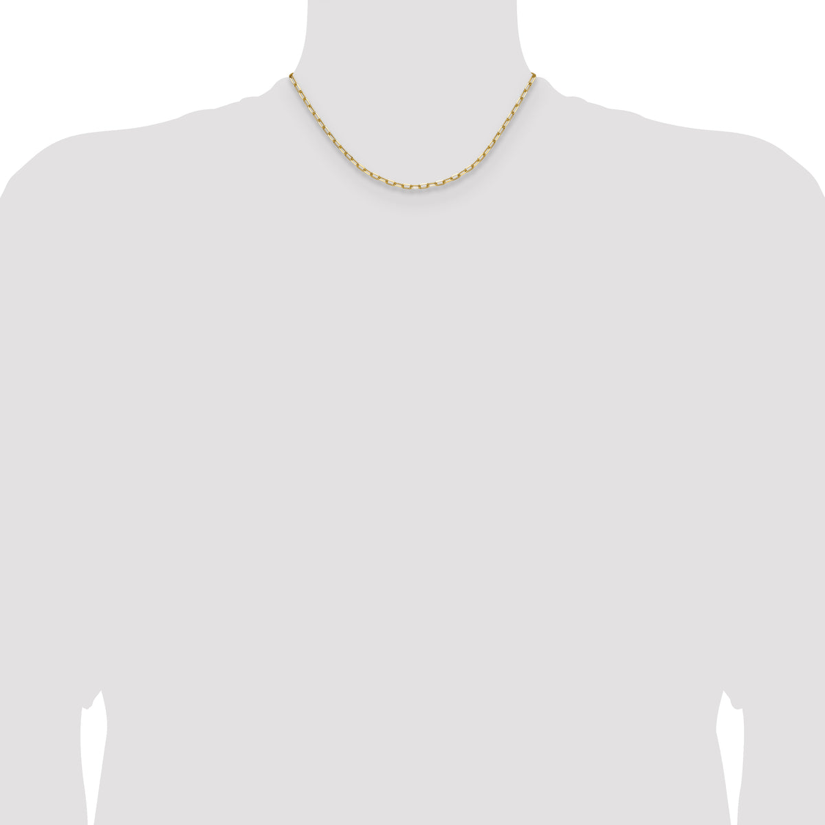 Gold (14K) Solid Beveled Paperclip Link Chain - 14k Yellow Gold / 16 in / 3 mm