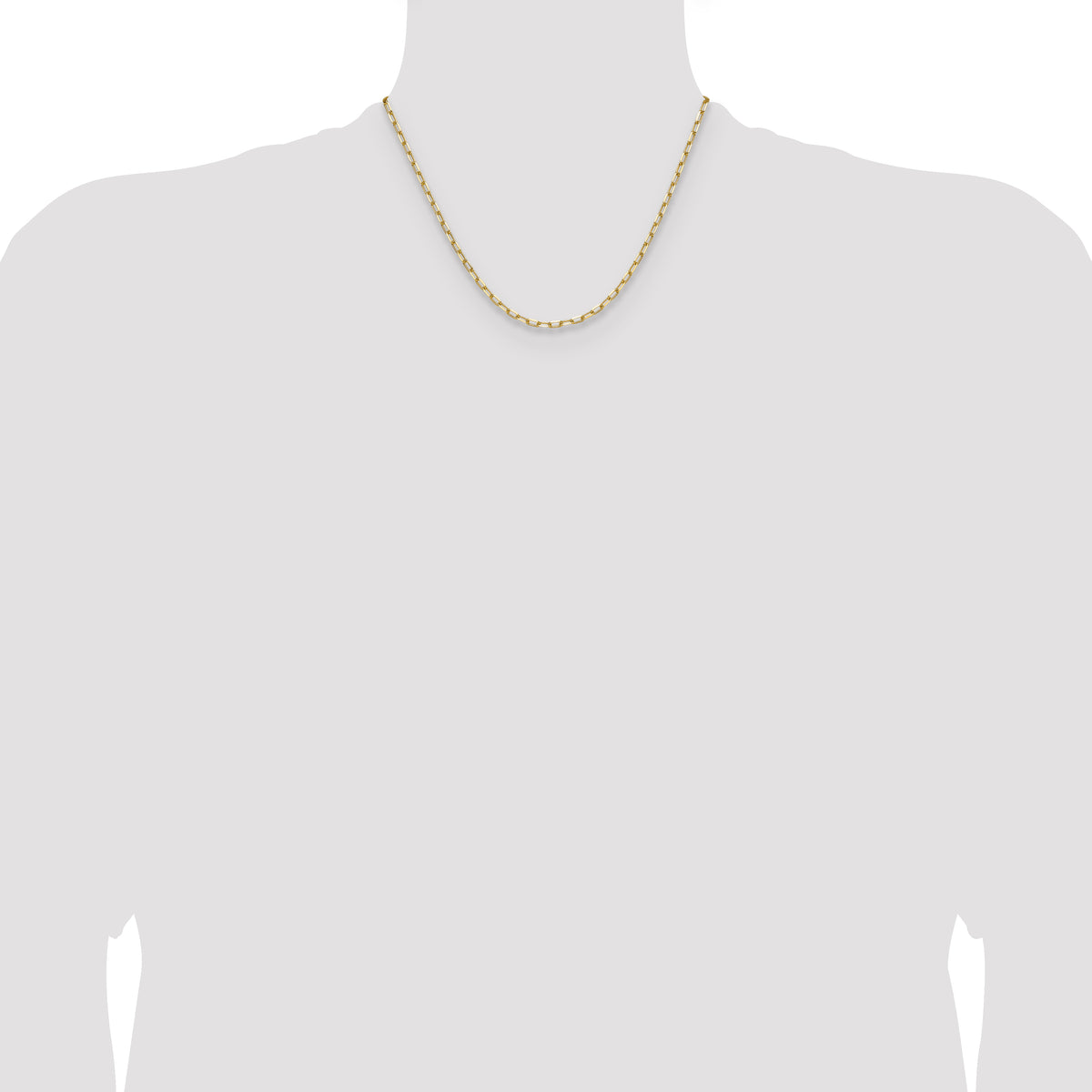 Gold (14K) Solid Beveled Paperclip Link Chain - 14k Yellow Gold / 18 in / 3 mm
