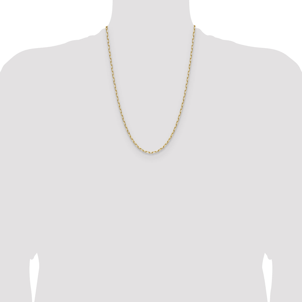 Gold (14K) Solid Beveled Paperclip Link Chain - 14k Yellow Gold / 24 in / 3 mm