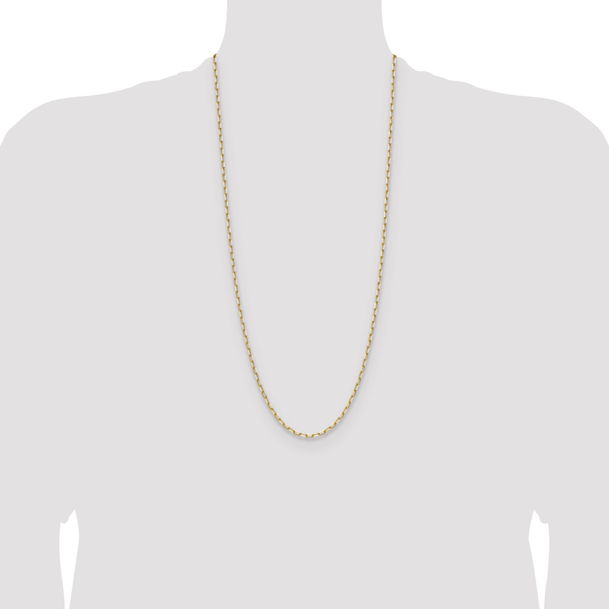 Gold (14K) Solid Beveled Paperclip Link Chain - 14k Yellow Gold / 30 in / 3 mm