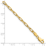 Gold (14K) Solid Beveled Paperclip Link Chain Bracelet - 14k Yellow Gold / 7 in / 3 mm