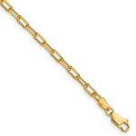 Gold (14K) Solid Beveled Paperclip Link Chain Bracelet - 14k Yellow Gold / 7 in / 3 mm