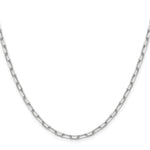 Gold (14K) Solid Beveled Paperclip Link Chain - 14k White Gold / 16 in / 3 mm