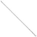 Gold (14K) Solid Beveled Paperclip Link Chain Bracelet - 14k White Gold / 7 in / 3 mm