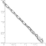 Gold (14K) Solid Beveled Paperclip Link Chain Bracelet - 14k White Gold / 7 in / 3 mm