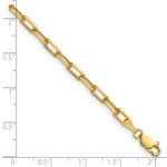 Gold (14K) Solid Beveled Paperclip Link Chain Bracelet - 14k Yellow Gold / 7 in / 3.43 mm