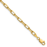 Gold (14K) Solid Beveled Paperclip Link Chain Bracelet - 14k Yellow Gold / 7 in / 3.43 mm