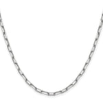 Gold (14K) Solid Beveled Paperclip Link Chain - 14k White Gold / 18 in / 3.43 mm