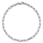 Gold (14K) Solid Beveled Paperclip Link Chain Bracelet - 14k White Gold / 7 in / 3.43 mm