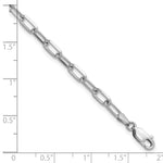 Gold (14K) Solid Beveled Paperclip Link Chain Bracelet - 14k White Gold / 7 in / 3.43 mm