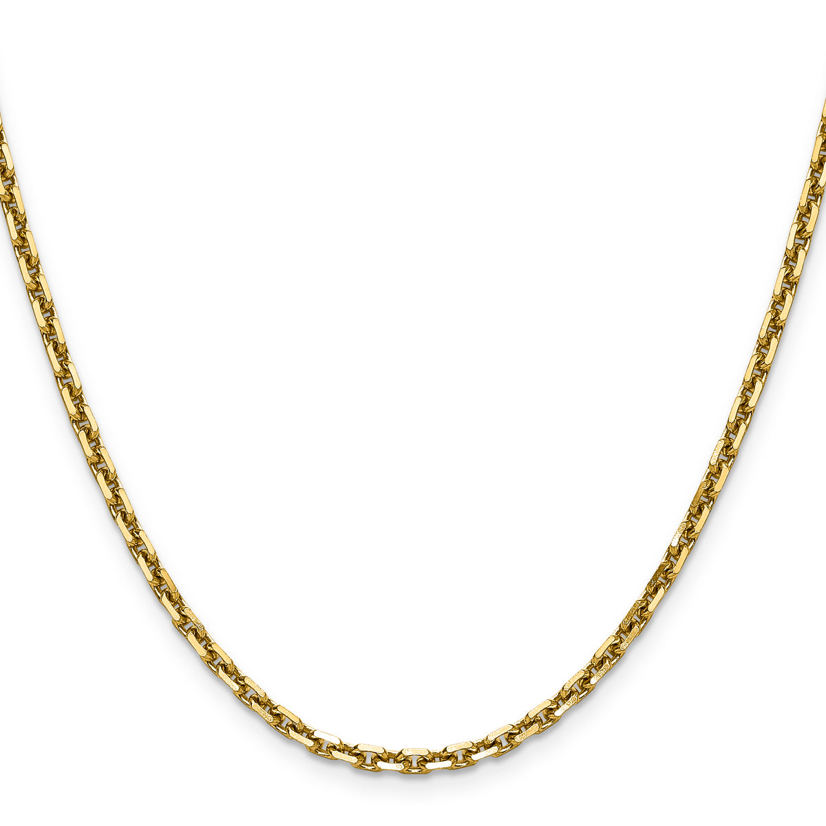 Gold (10K & 14K) Diamond-Cut Round Open Link Cable Chain - 14k Yellow Gold / 18 in / 3.1 mm