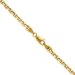 Gold (10K & 14K) Diamond-Cut Round Open Link Cable Chain - 14k Yellow Gold / 18 in / 3.1 mm