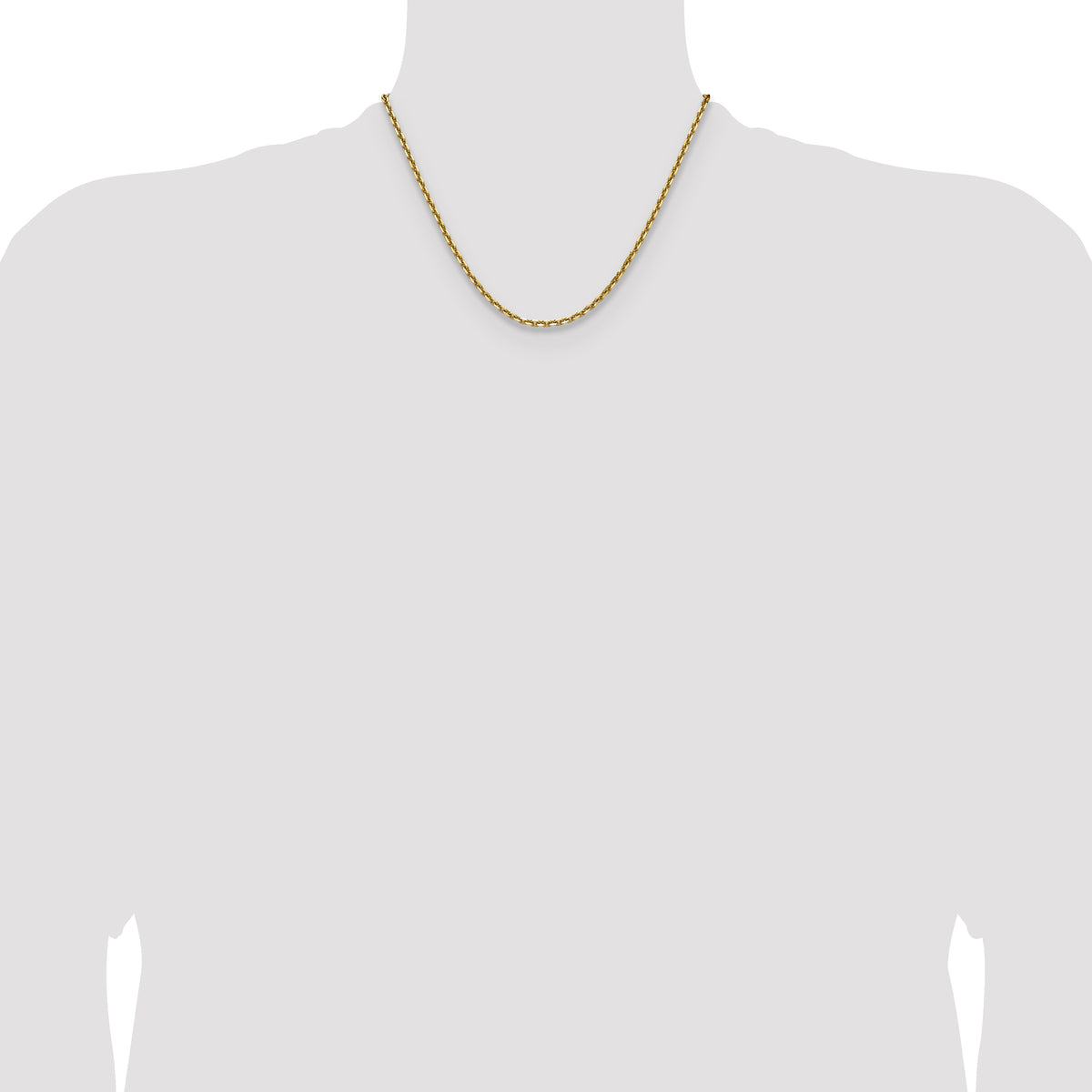 Gold (10K & 14K) Diamond-Cut Round Open Link Cable Chain - 14k Yellow Gold / 18 in / 3.1 mm
