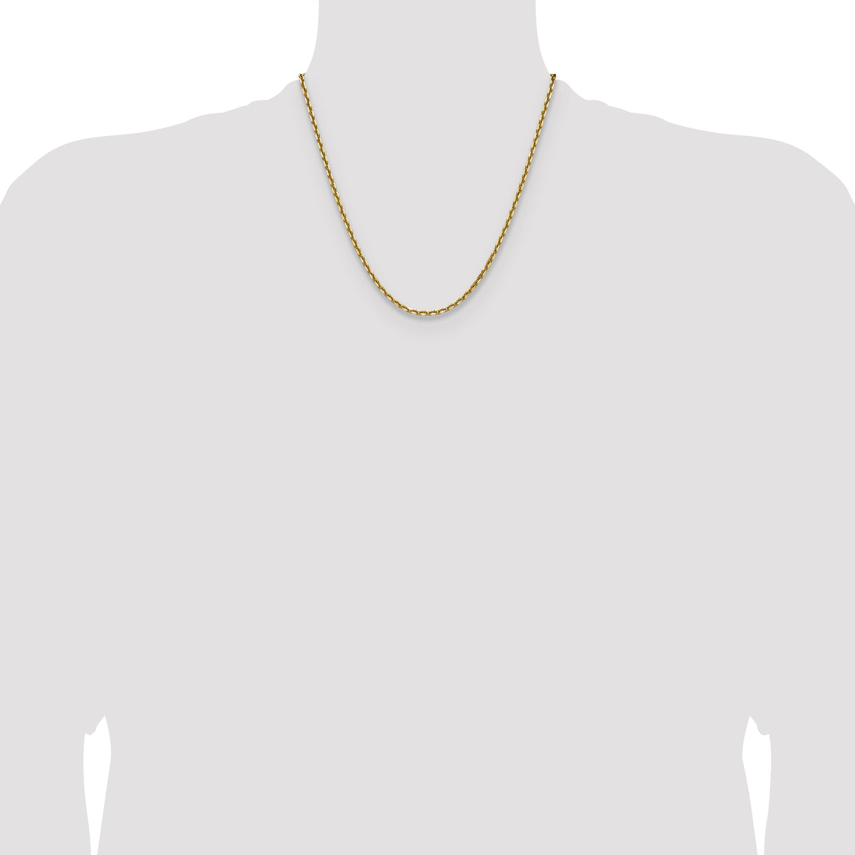 Gold (10K & 14K) Diamond-Cut Round Open Link Cable Chain - 14k Yellow Gold / 20 in / 3.1 mm
