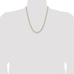 Gold (10K & 14K) Diamond-Cut Round Open Link Cable Chain - 14k Yellow Gold / 22 in / 3.1 mm