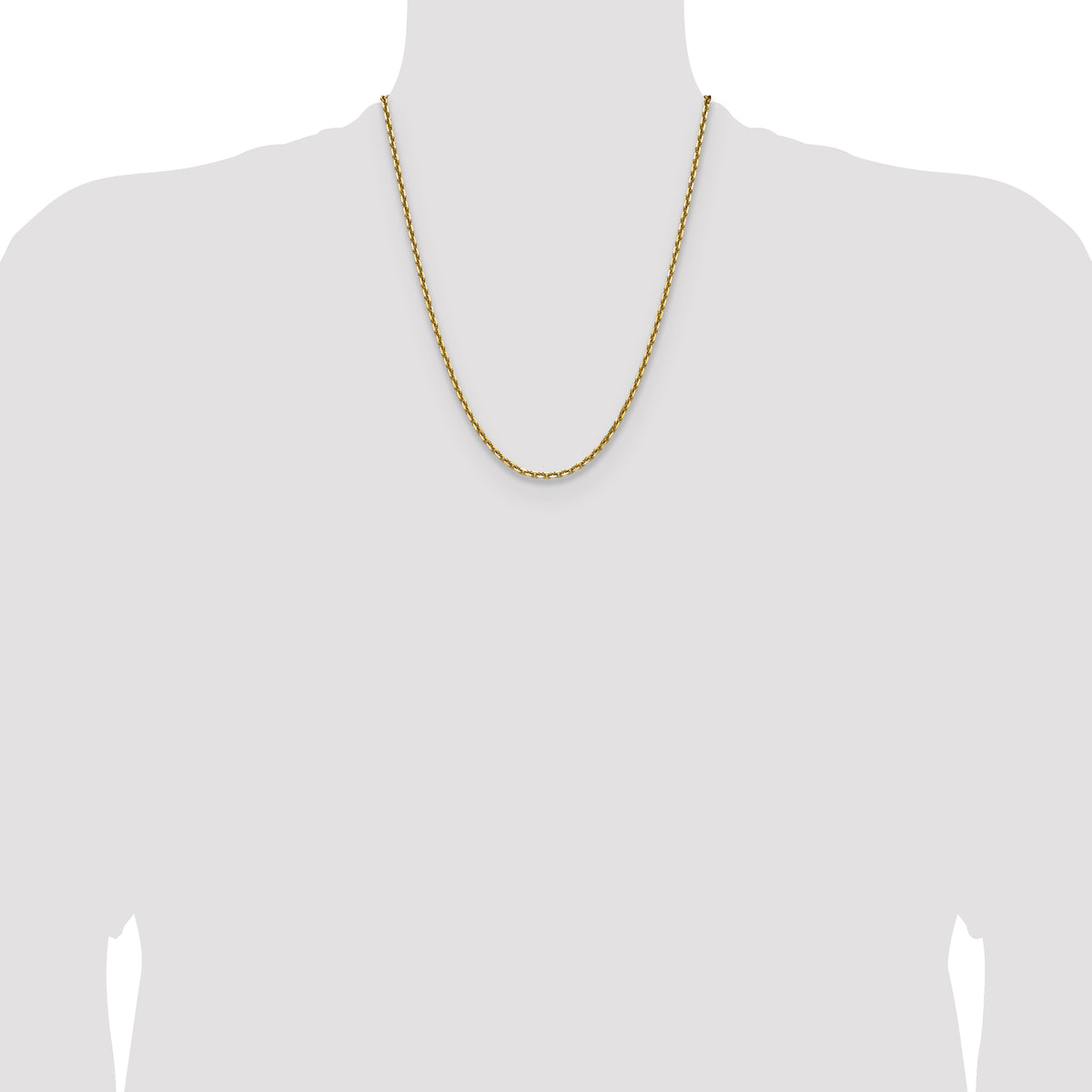 Gold (10K & 14K) Diamond-Cut Round Open Link Cable Chain - 14k Yellow Gold / 22 in / 3.1 mm