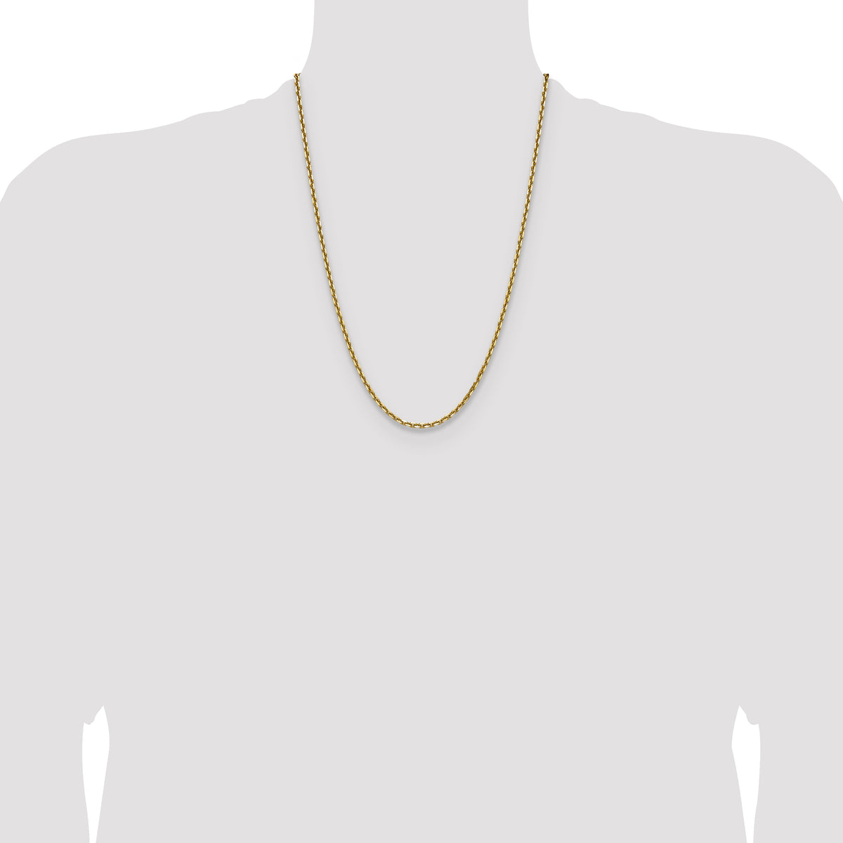Gold (10K & 14K) Diamond-Cut Round Open Link Cable Chain - 14k Yellow Gold / 24 in / 3.1 mm