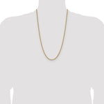 Gold (10K & 14K) Diamond-Cut Round Open Link Cable Chain - 14k Yellow Gold / 26 in / 3.1 mm