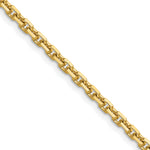Gold (10K & 14K) Diamond-Cut Round Open Link Cable Chain - 14k Yellow Gold / 18 in / 3.1 mm