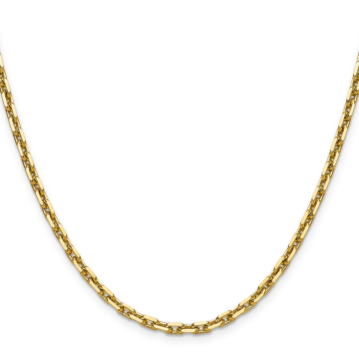 Gold (10K & 14K) Diamond-Cut Round Open Link Cable Chain - 14k Yellow Gold / 18 in / 3.6 mm