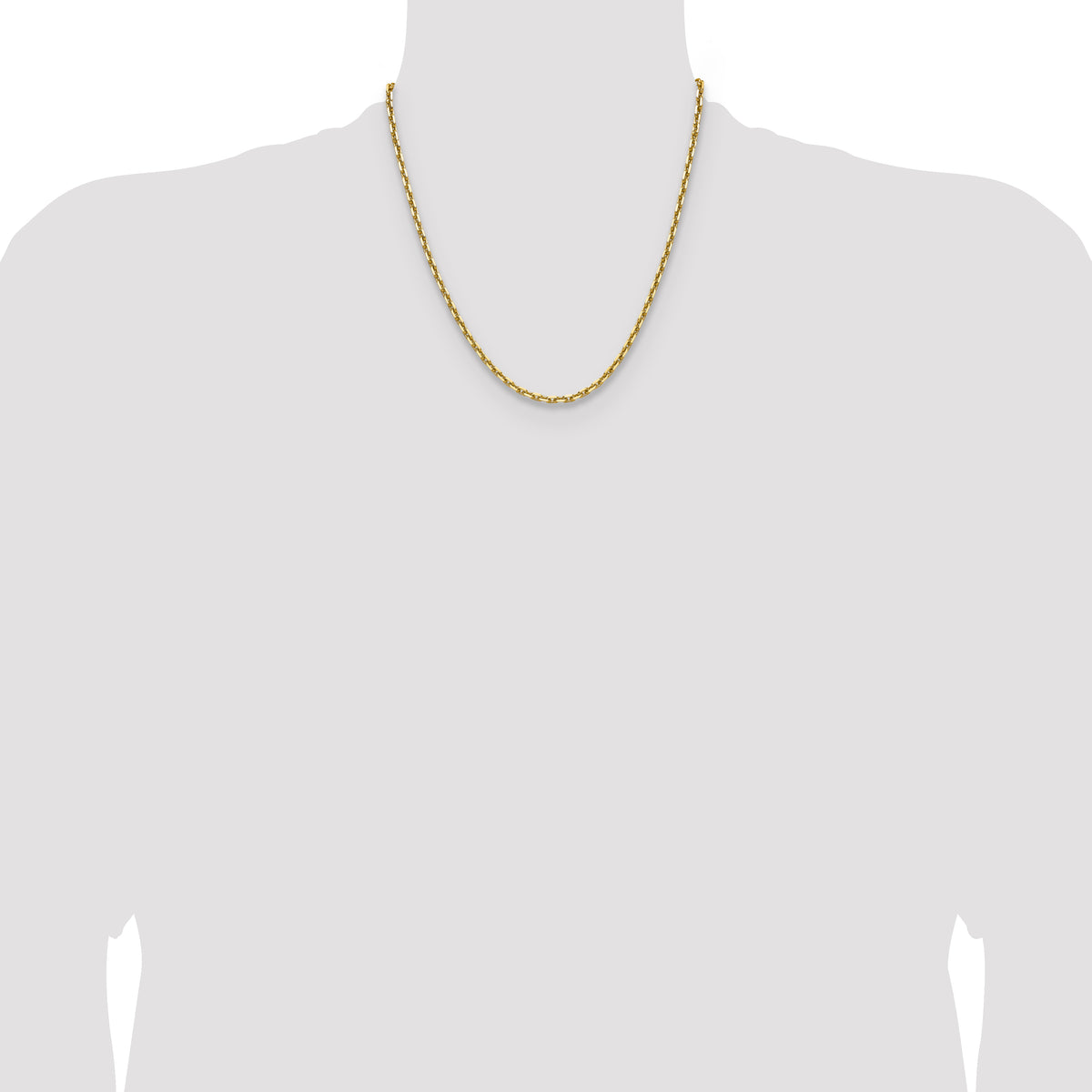 Gold (10K & 14K) Diamond-Cut Round Open Link Cable Chain - 14k Yellow Gold / 20 in / 3.6 mm