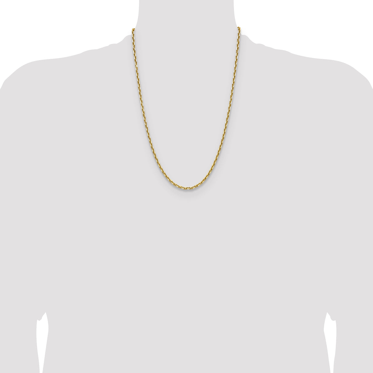 Gold (10K & 14K) Diamond-Cut Round Open Link Cable Chain - 14k Yellow Gold / 24 in / 3.6 mm