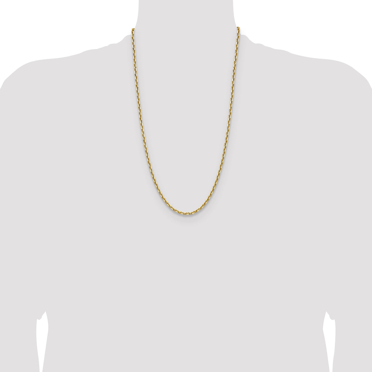 Gold (10K & 14K) Diamond-Cut Round Open Link Cable Chain - 14k Yellow Gold / 26 in / 3.6 mm