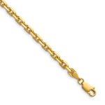 Gold (10K & 14K) Diamond-Cut Round Open Link Cable Chain - 14k Yellow Gold / 18 in / 3.6 mm