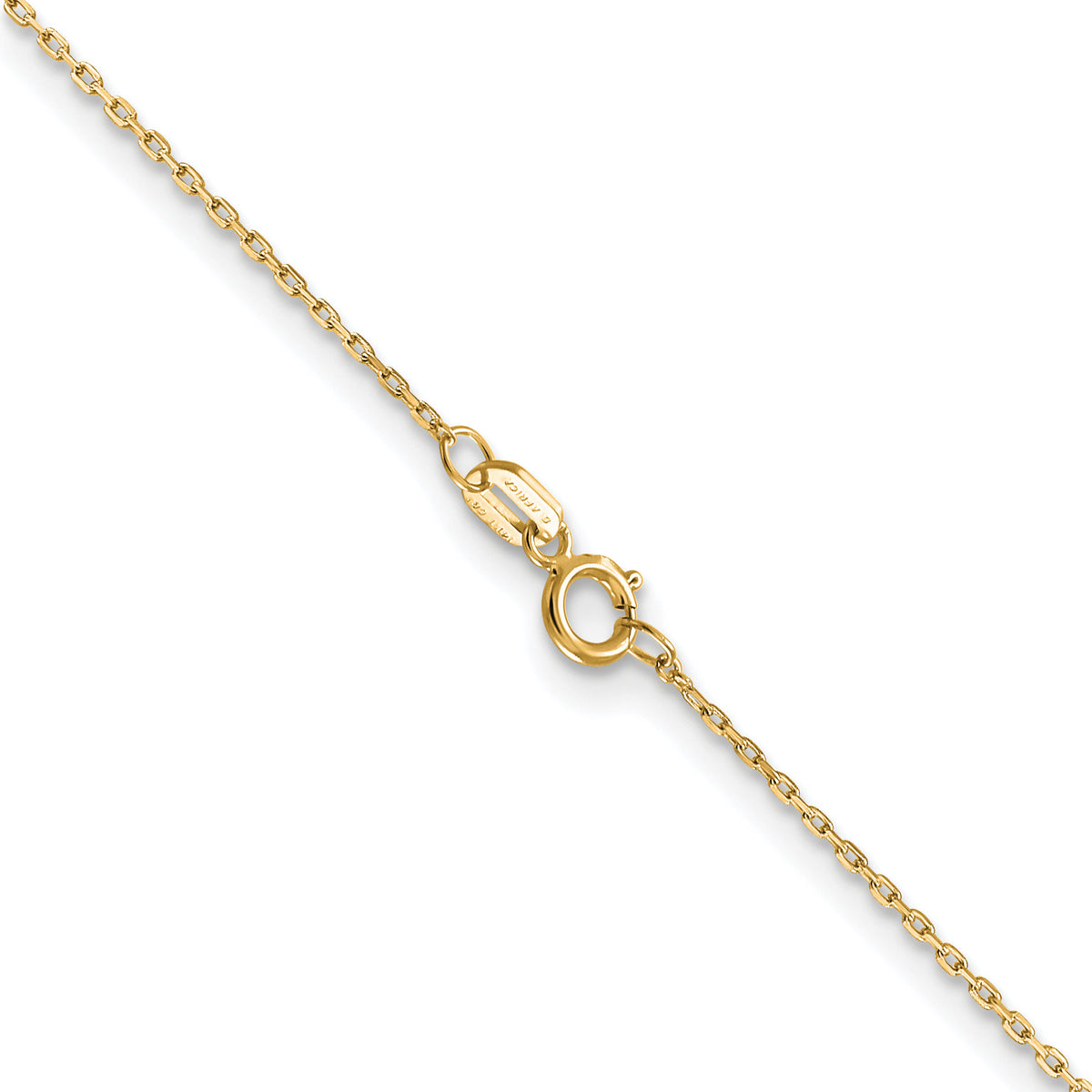 Gold (10K & 14K) Diamond-Cut Cable Chain - 14k Yellow Gold / 14 in / 0.8 mm, Spring Ring