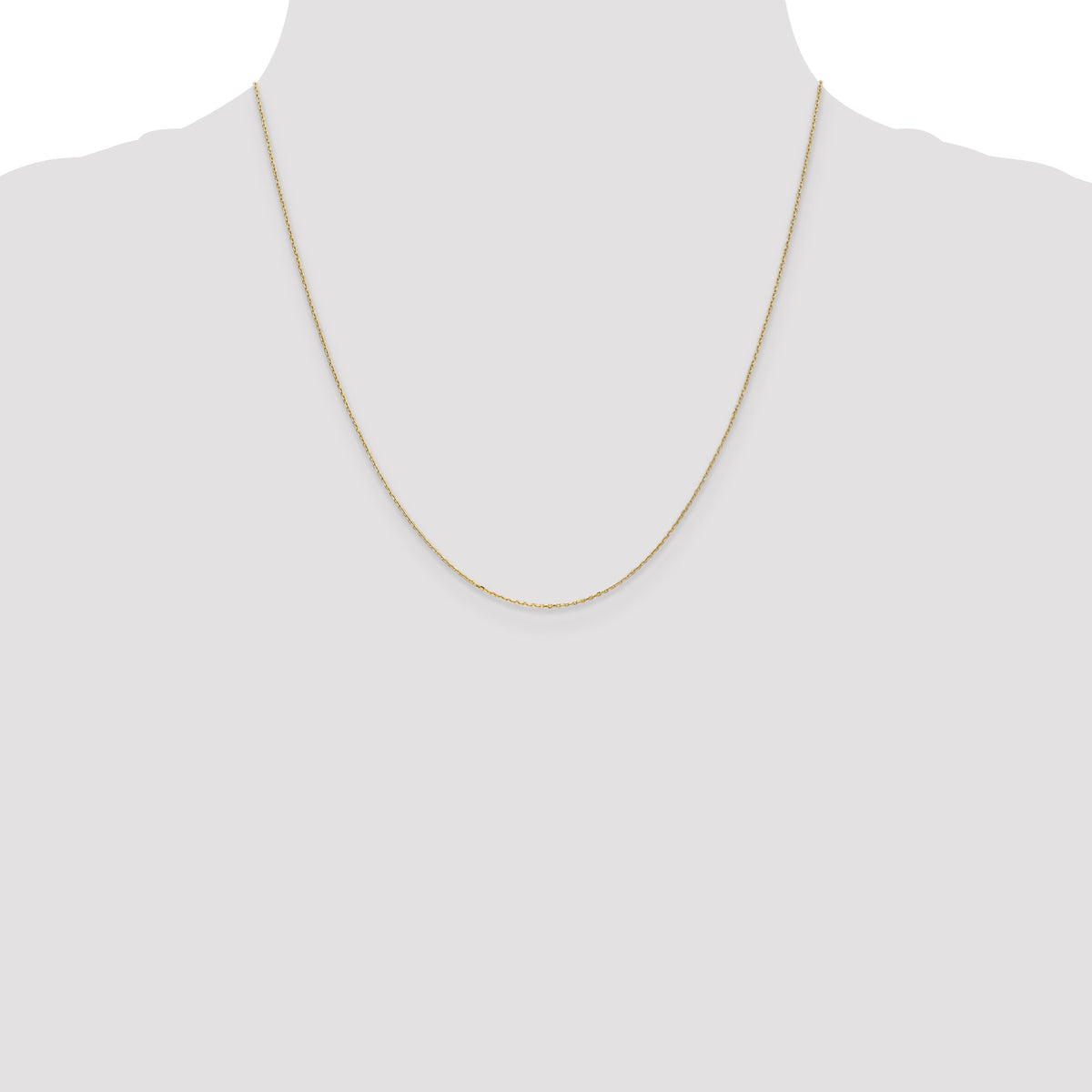 Gold (10K & 14K) Diamond-Cut Cable Chain - 14k Yellow Gold / 20 in / 0.8 mm, Spring Ring