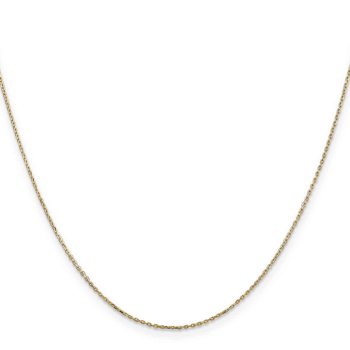 Gold (10K & 14K) Diamond-Cut Cable Chain - 14k Yellow Gold / 14 in / 0.8 mm, Lobster