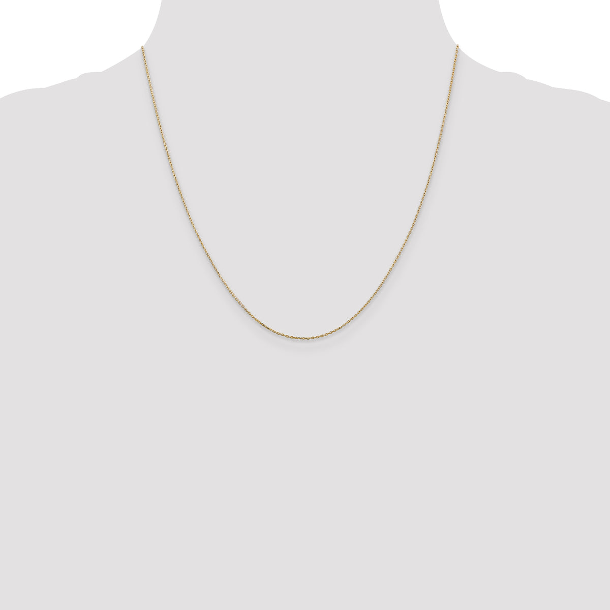 Gold (10K & 14K) Diamond-Cut Cable Chain - 14k Yellow Gold / 20 in / 0.8 mm, Lobster