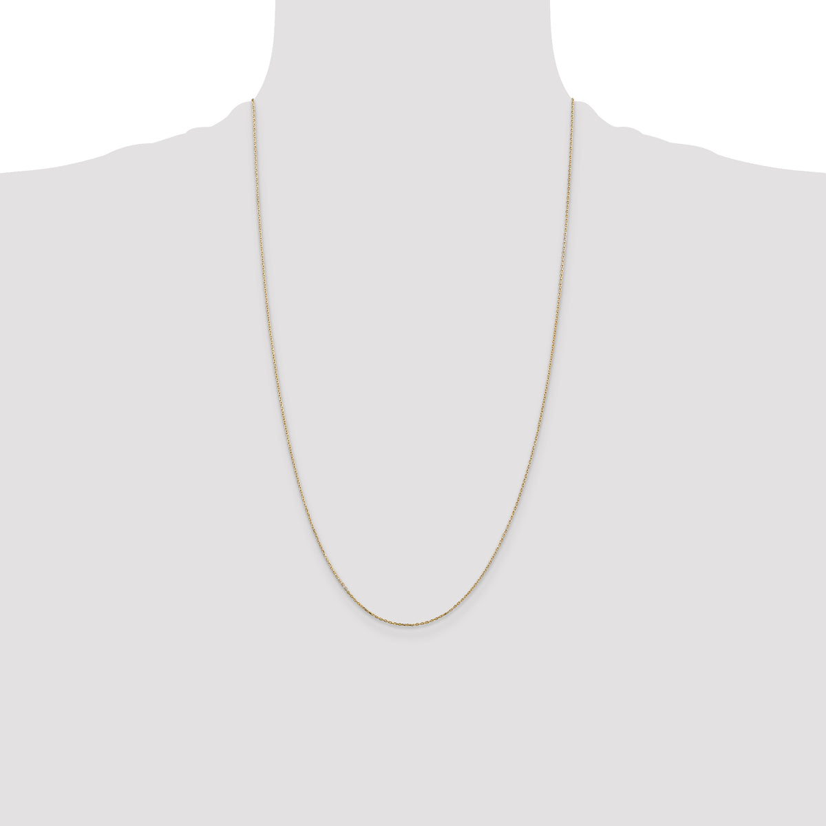 Gold (10K & 14K) Diamond-Cut Cable Chain - 14k Yellow Gold / 26 in / 0.8 mm, Lobster