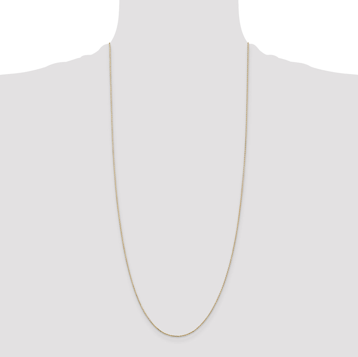 Gold (10K & 14K) Diamond-Cut Cable Chain - 14k Yellow Gold / 30 in / 0.8 mm, Lobster