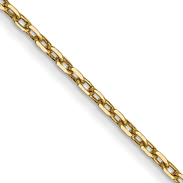 Gold (10K & 14K) Diamond-Cut Cable Chain - 14k Yellow Gold / 14 in / 0.8 mm, Spring Ring