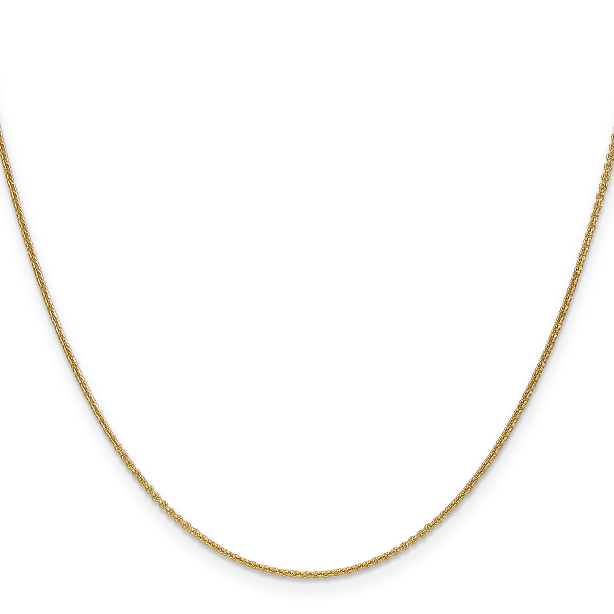 Gold (10K & 14K) Round Open Link Cable Chain - 14k Yellow Gold / 14 in / 1 mm
