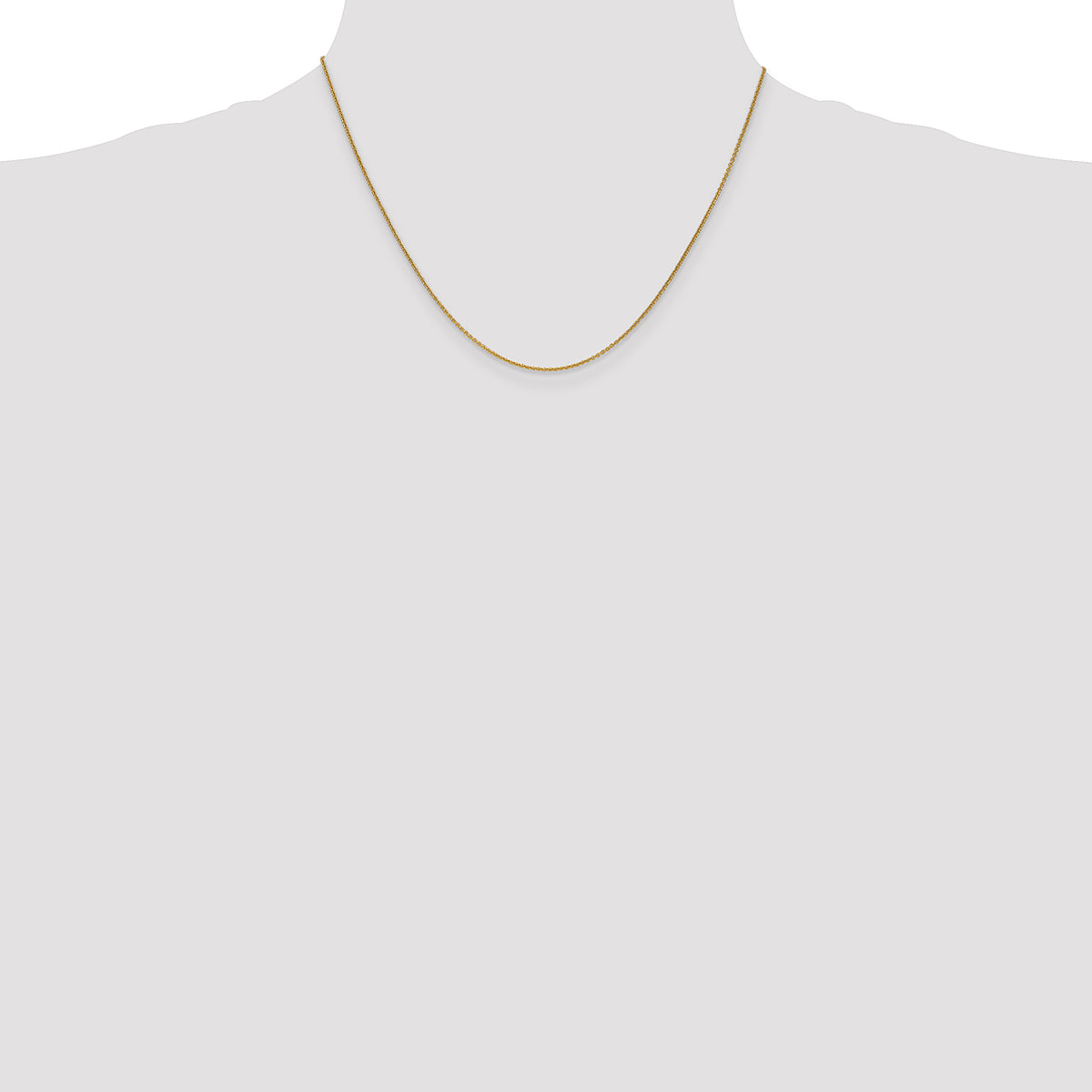 Gold (10K & 14K) Round Open Link Cable Chain - 14k Yellow Gold / 18 in / 1 mm
