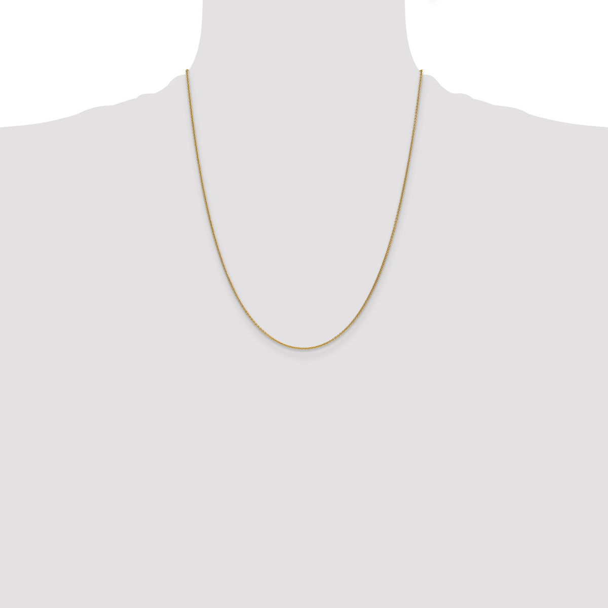Gold (10K & 14K) Round Open Link Cable Chain - 14k Yellow Gold / 22 in / 1 mm
