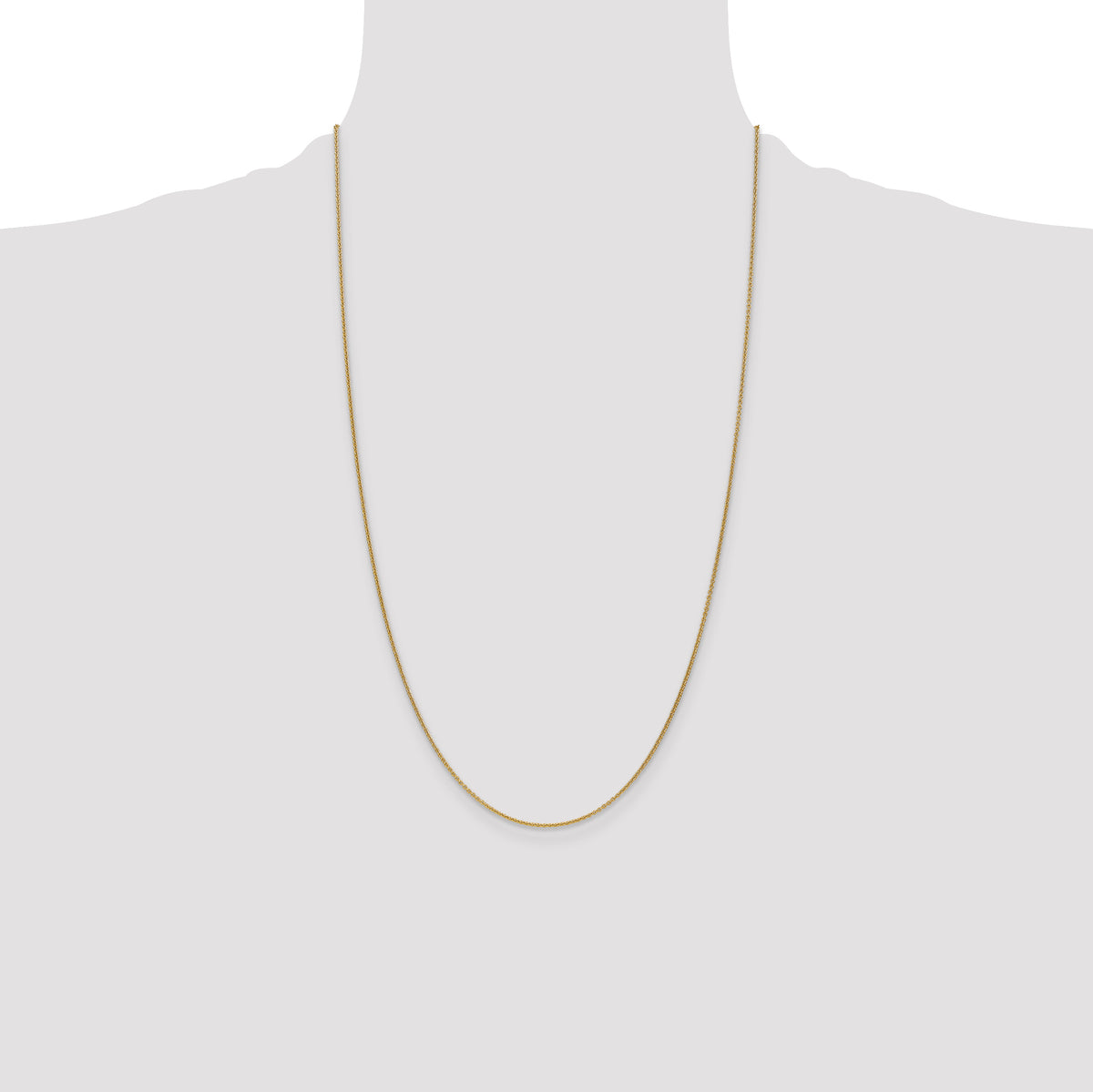 Gold (10K & 14K) Round Open Link Cable Chain - 14k Yellow Gold / 26 in / 1 mm