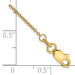 Gold (10K & 14K) Round Open Link Cable Chain Anklet - 14k Yellow Gold / 10 in / 1 mm