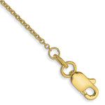 Gold (10K & 14K) Round Open Link Cable Chain Anklet - 14k Yellow Gold / 9 in / 1 mm