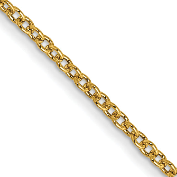 Gold (10K & 14K) Round Open Link Cable Chain - 14k Yellow Gold / 14 in / 1 mm